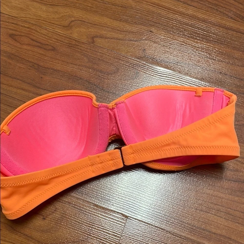 Victoria's Secret Neon Orange Bikini Top size 34B